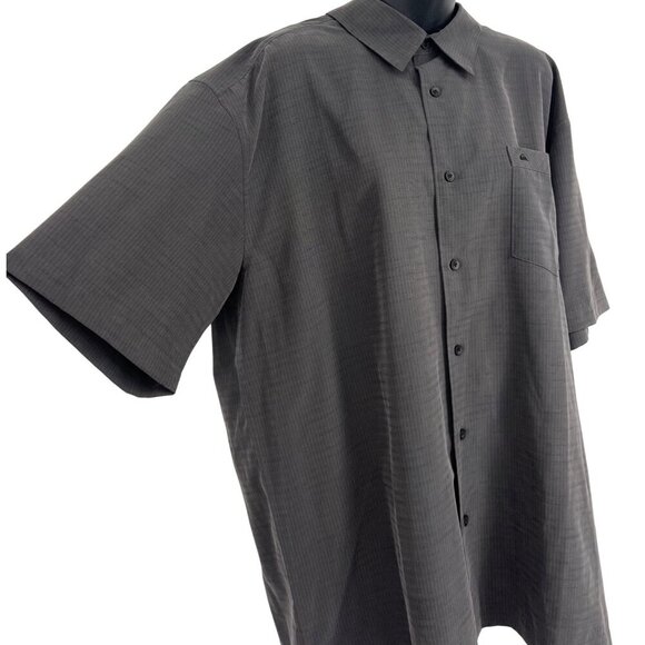 Quiksilver Waterman Comfort Fit Short Sleeve Shirt XXL Black Polyester Blend - Picture 3 of 7